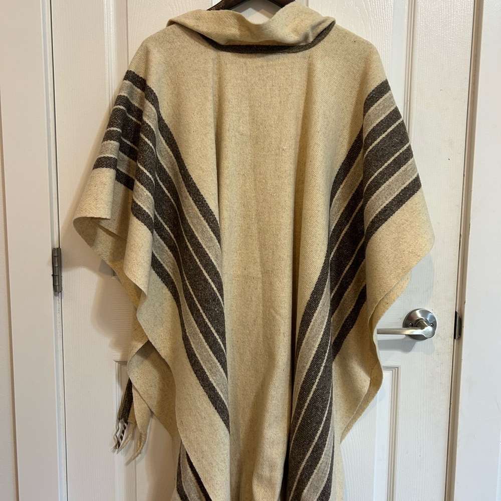 Striped Hooded Poncho